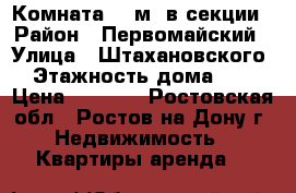 Комната 17 м  в секции › Район ­ Первомайский › Улица ­ Штахановского › Этажность дома ­ 9 › Цена ­ 8 000 - Ростовская обл., Ростов-на-Дону г. Недвижимость » Квартиры аренда   